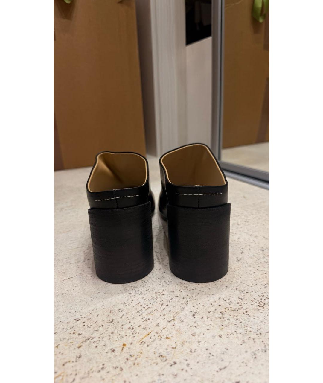 MM6 MAISON MARGIELA Черные кожаные мюли, фото 4