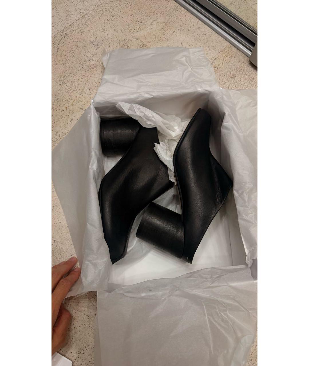 MM6 MAISON MARGIELA Черные кожаные мюли, фото 5