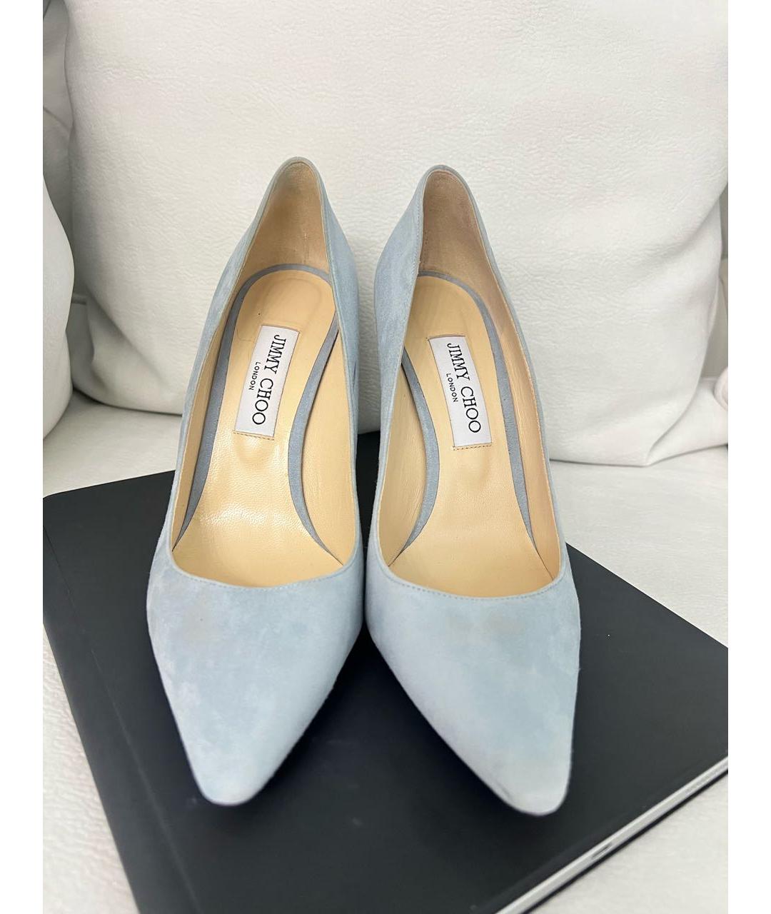 JIMMY CHOO Голубые замшевые туфли, фото 2