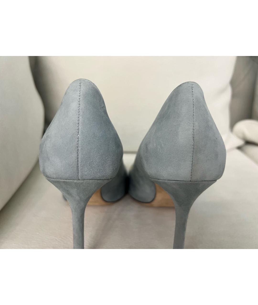 JIMMY CHOO Голубые замшевые туфли, фото 7