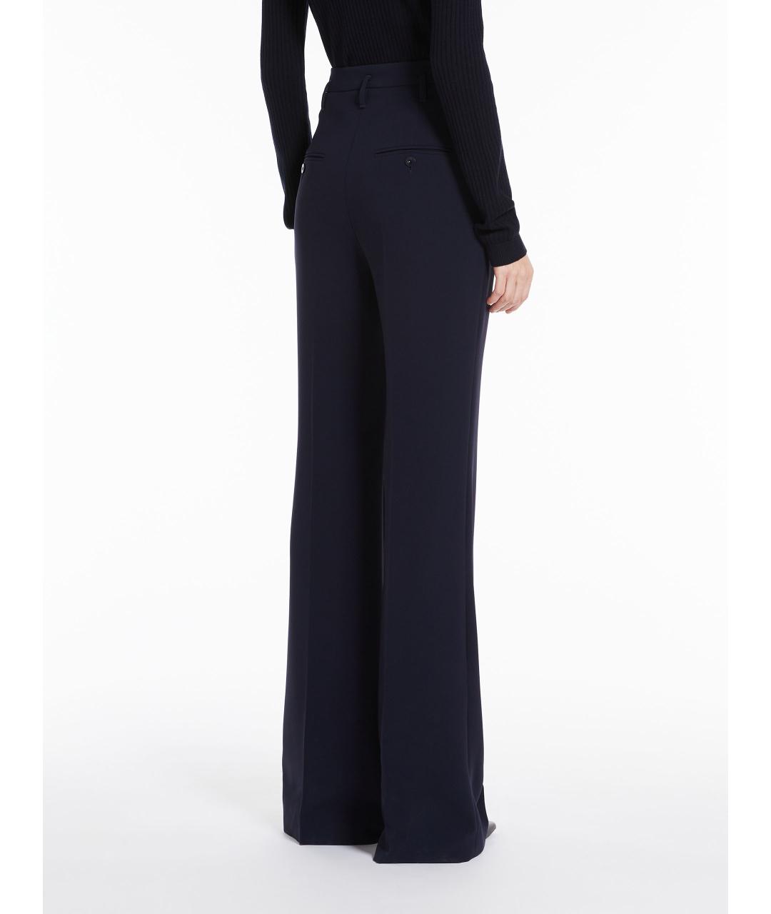 MAX MARA Темно-синие прямые брюки, фото 2