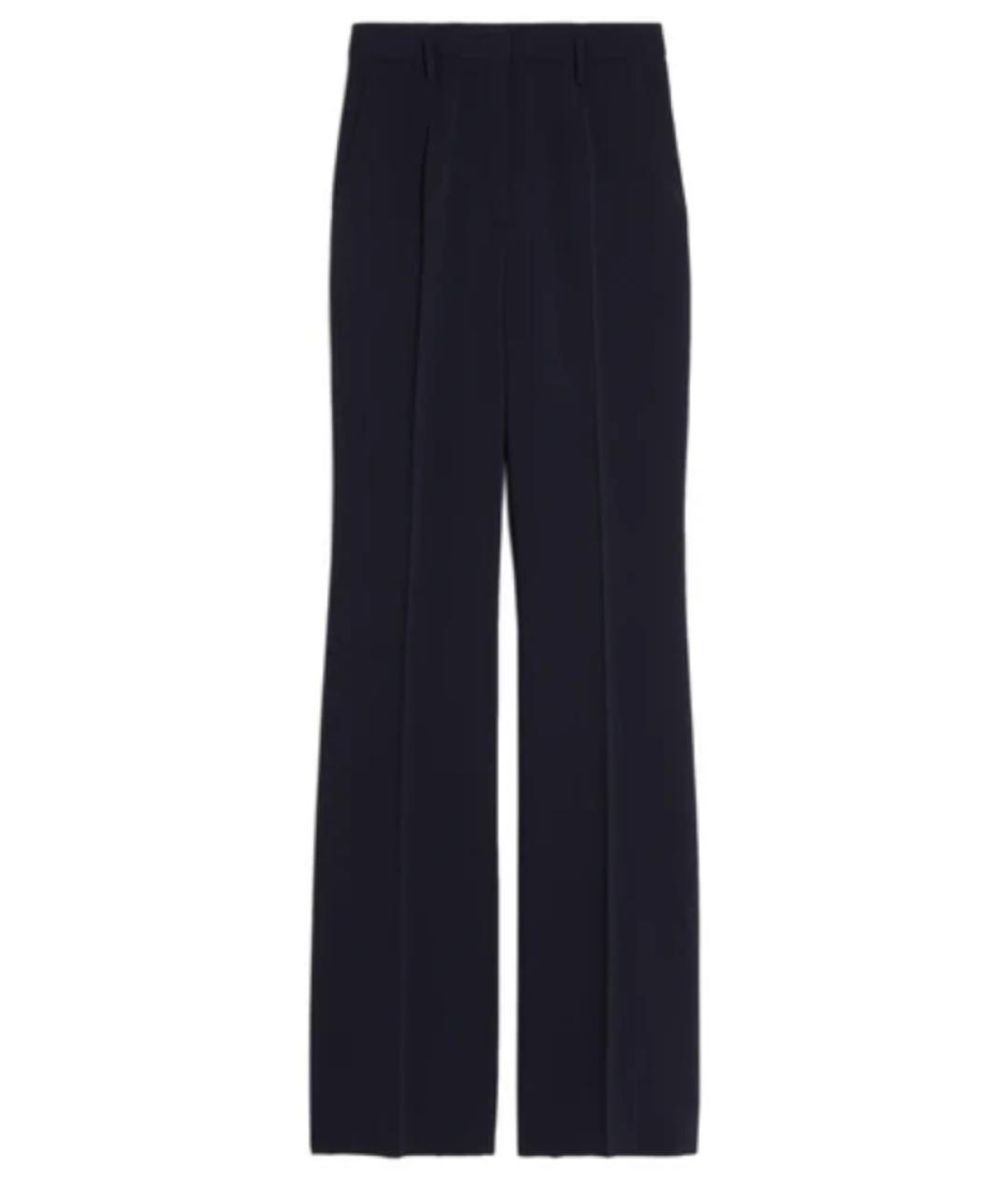 MAX MARA Темно-синие прямые брюки, фото 1