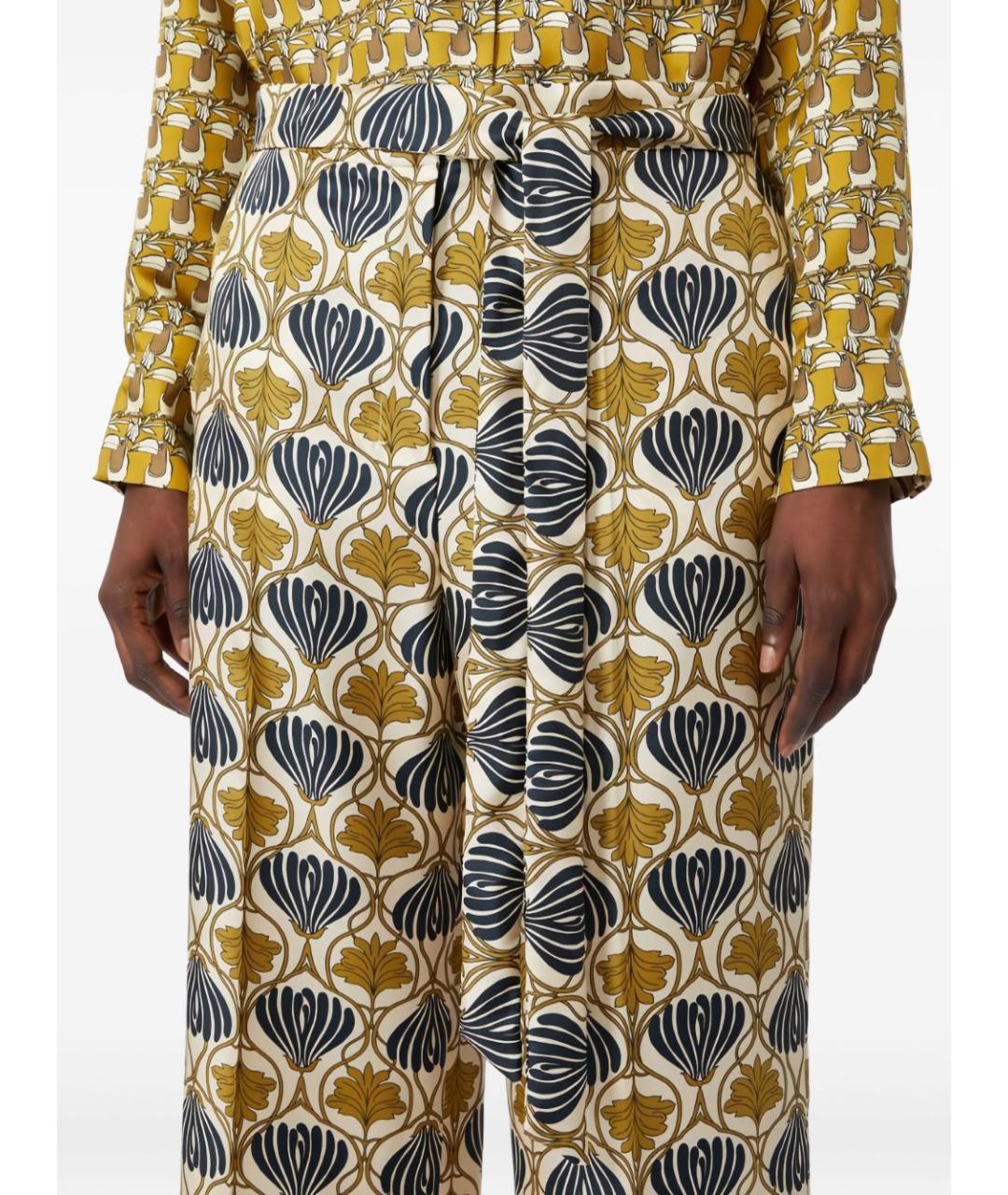 MAX MARA Мульти шелковые прямые брюки, фото 5