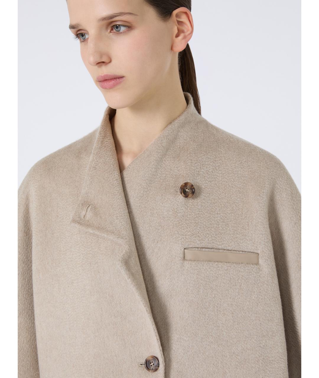 MAX MARA Бежевое кашемировое пальто, фото 5