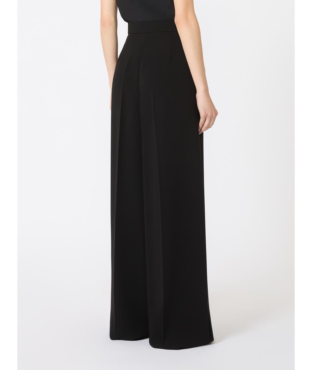 MAX MARA Черные шерстяные брюки широкие, фото 4