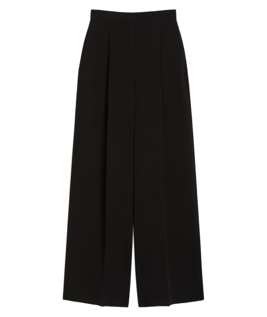 MAX MARA Черные шерстяные брюки широкие, фото 1