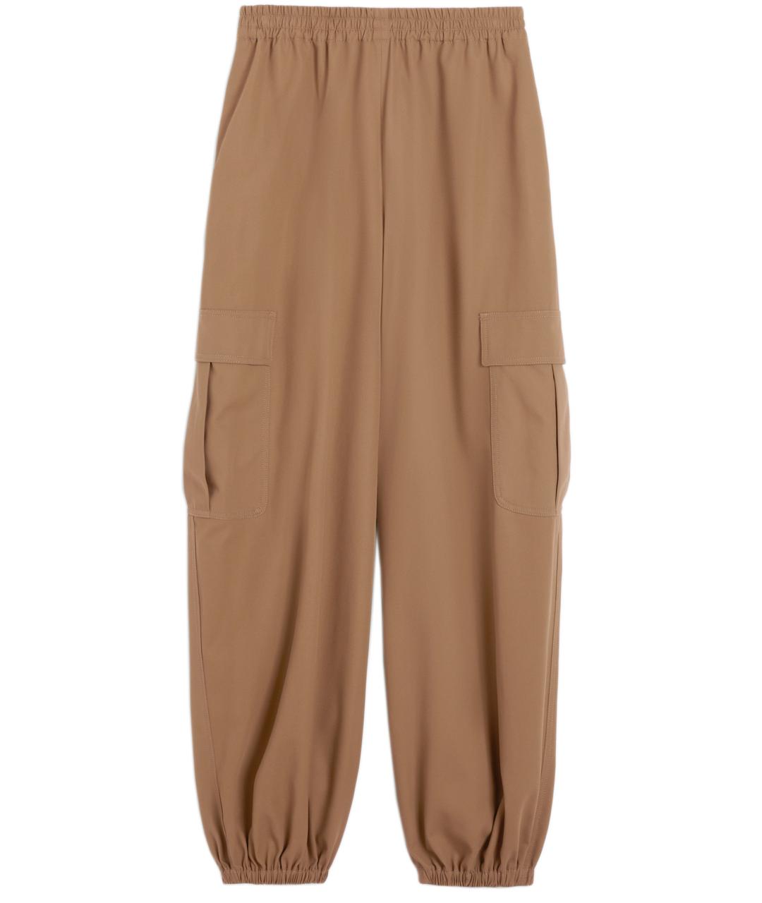 MAX MARA Бежевые хлопковые брюки широкие, фото 1