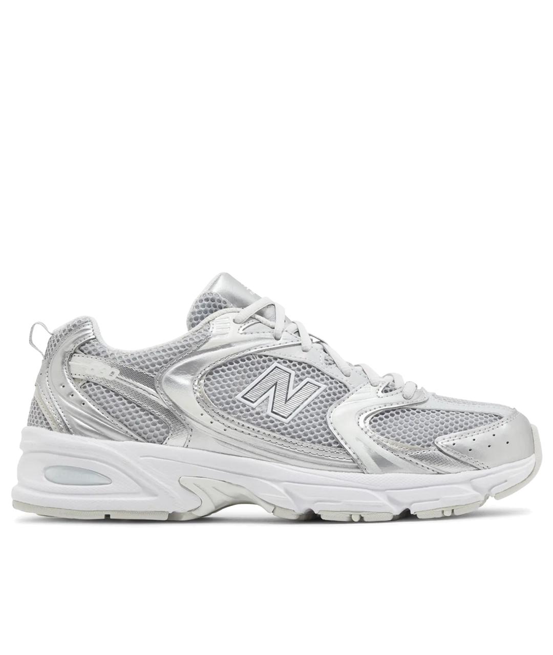 NEW BALANCE Серебряные текстильные кроссовки, фото 1