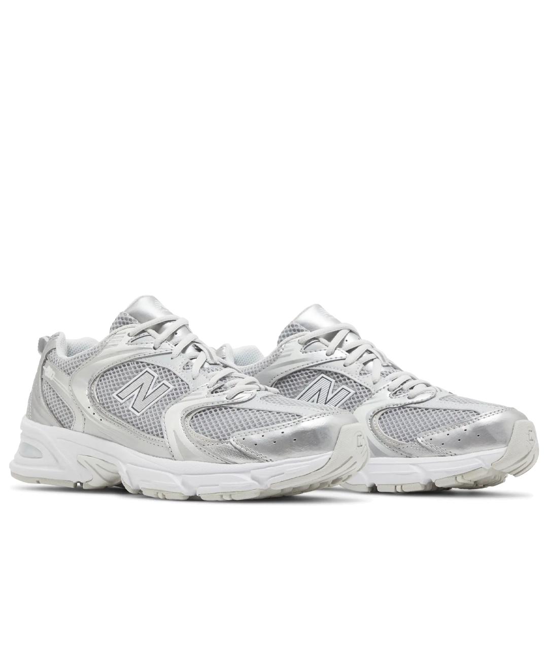 NEW BALANCE Серебряные текстильные кроссовки, фото 2