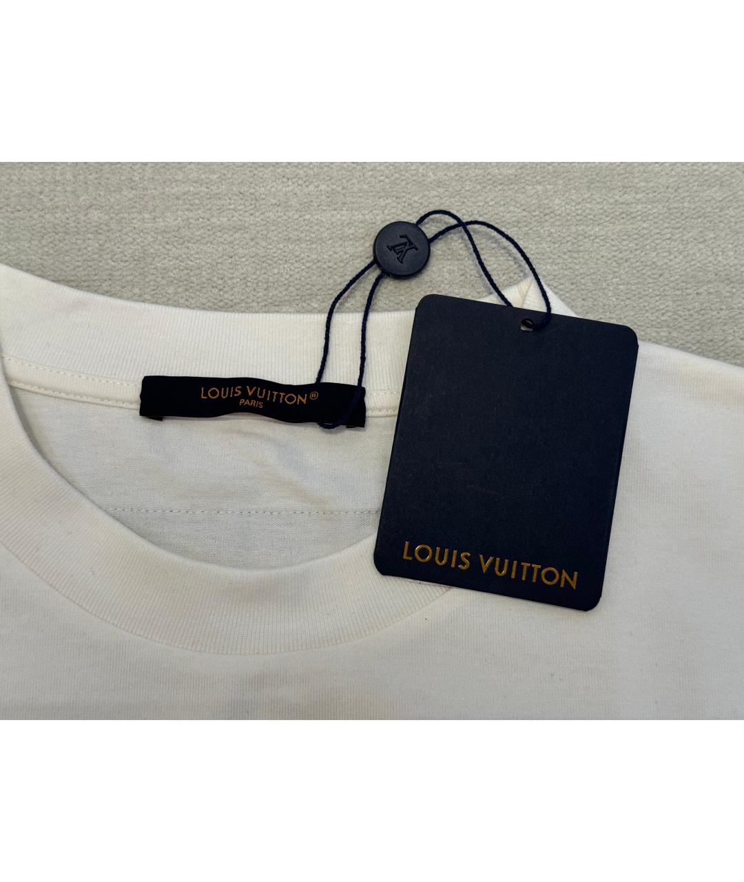 LOUIS VUITTON Белая хлопковая футболка, фото 6