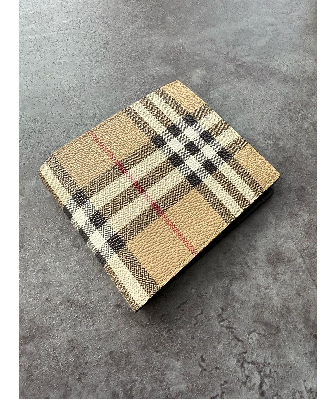 BURBERRY Бежевый кожаный кошелек, фото 2