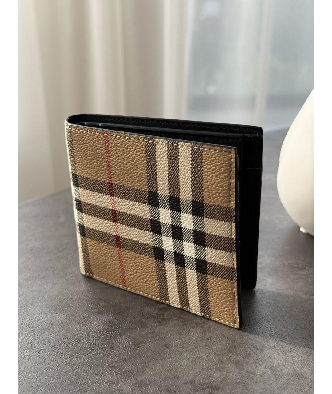 BURBERRY Бежевый кожаный кошелек, фото 5
