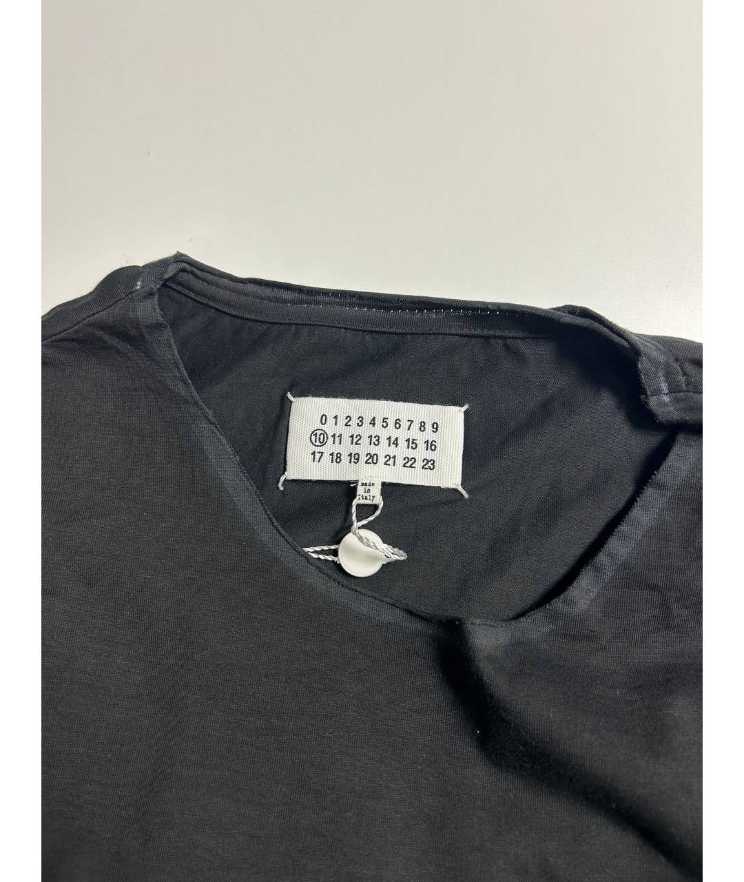 MAISON MARGIELA Черная хлопковая футболка, фото 3