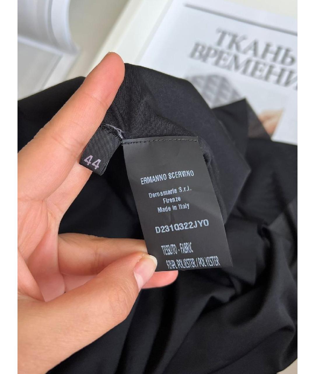 ERMANNO SCERVINO Черное хлопковое повседневное платье, фото 8