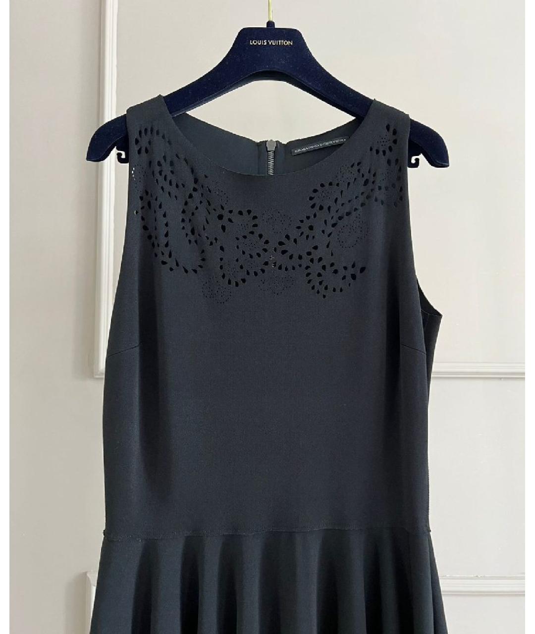 ERMANNO SCERVINO Черное хлопковое повседневное платье, фото 3