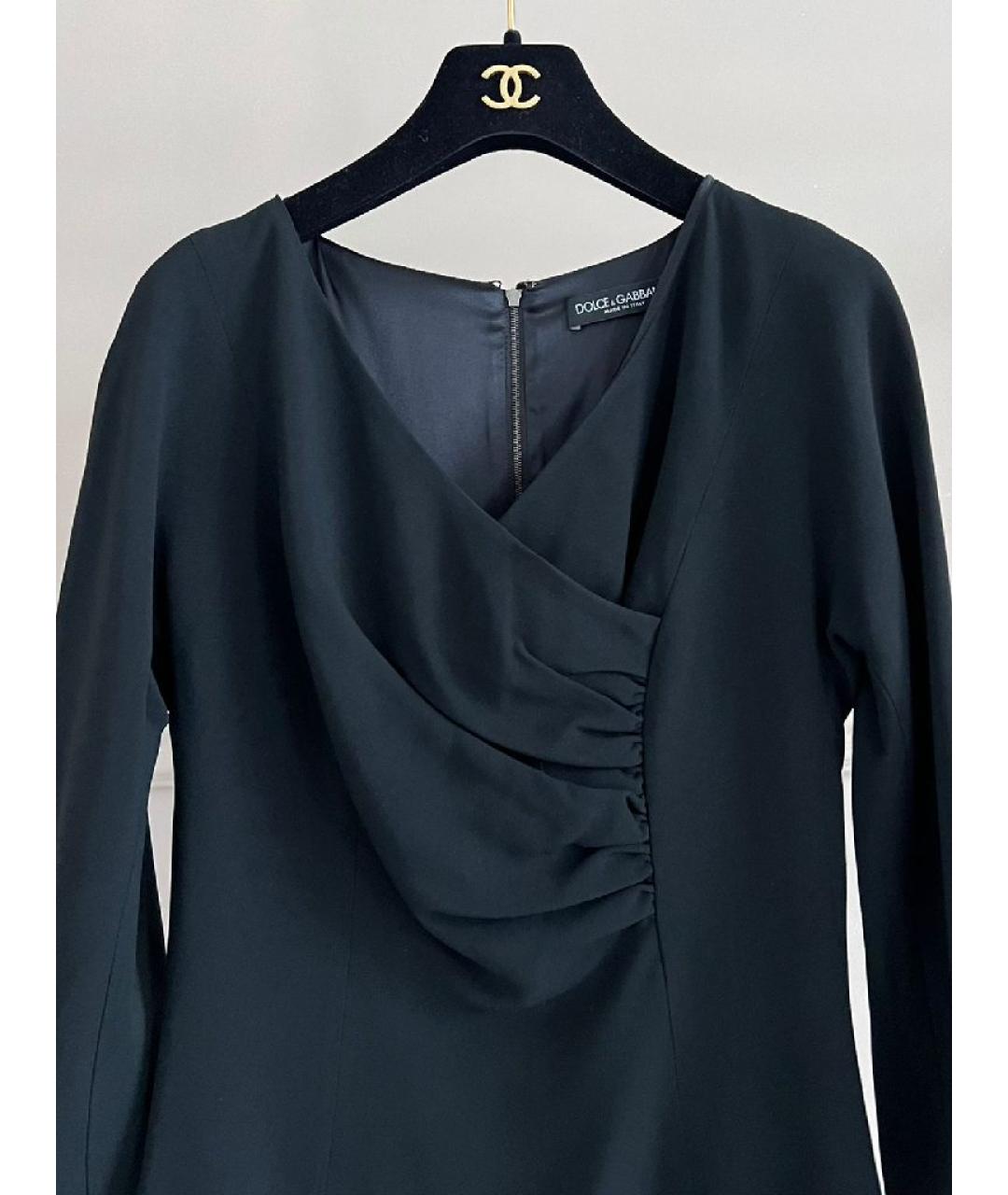 DOLCE&GABBANA Черное вискозное повседневное платье, фото 3