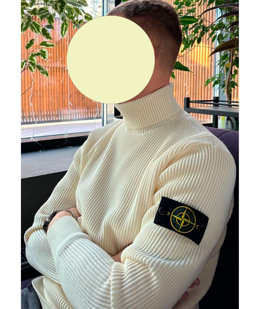STONE ISLAND Белый шерстяной джемпер / свитер, фото 4
