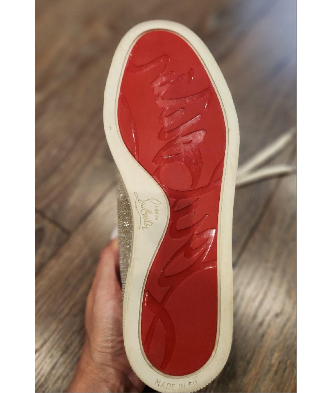 CHRISTIAN LOUBOUTIN Золотые кожаные кеды, фото 5
