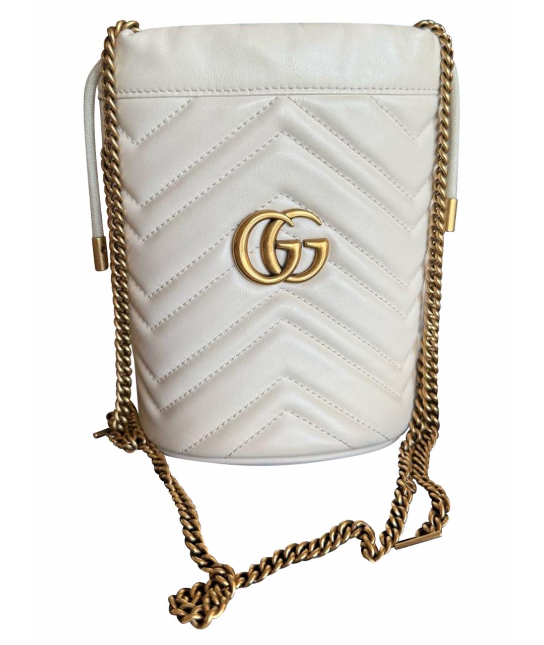 GUCCI Бежевая кожаная сумка через плечо, фото 1