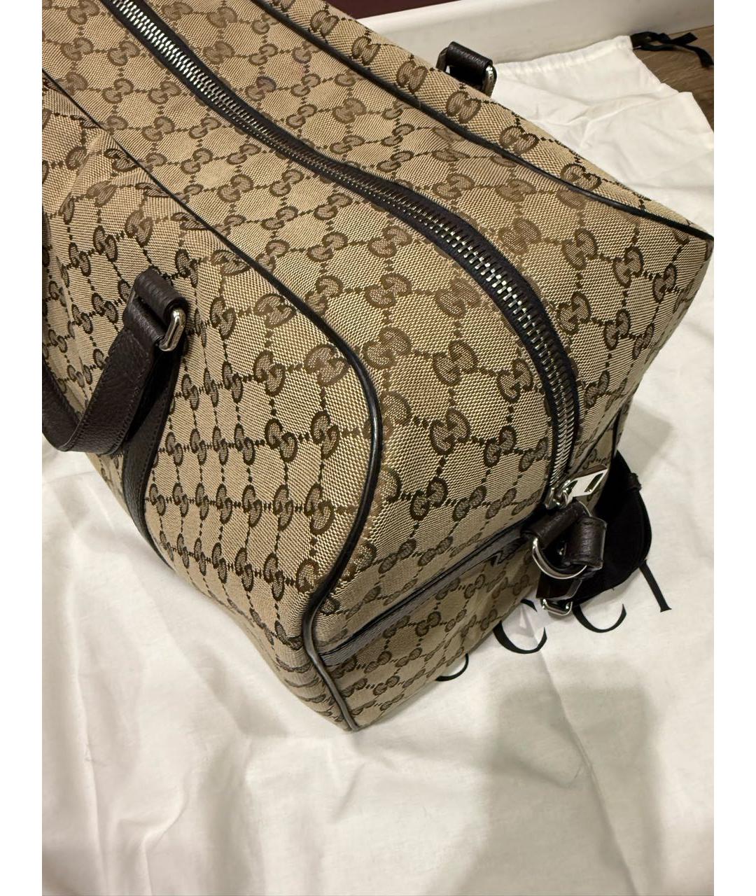 GUCCI Бежевая тканевая дорожная/спортивная сумка, фото 7