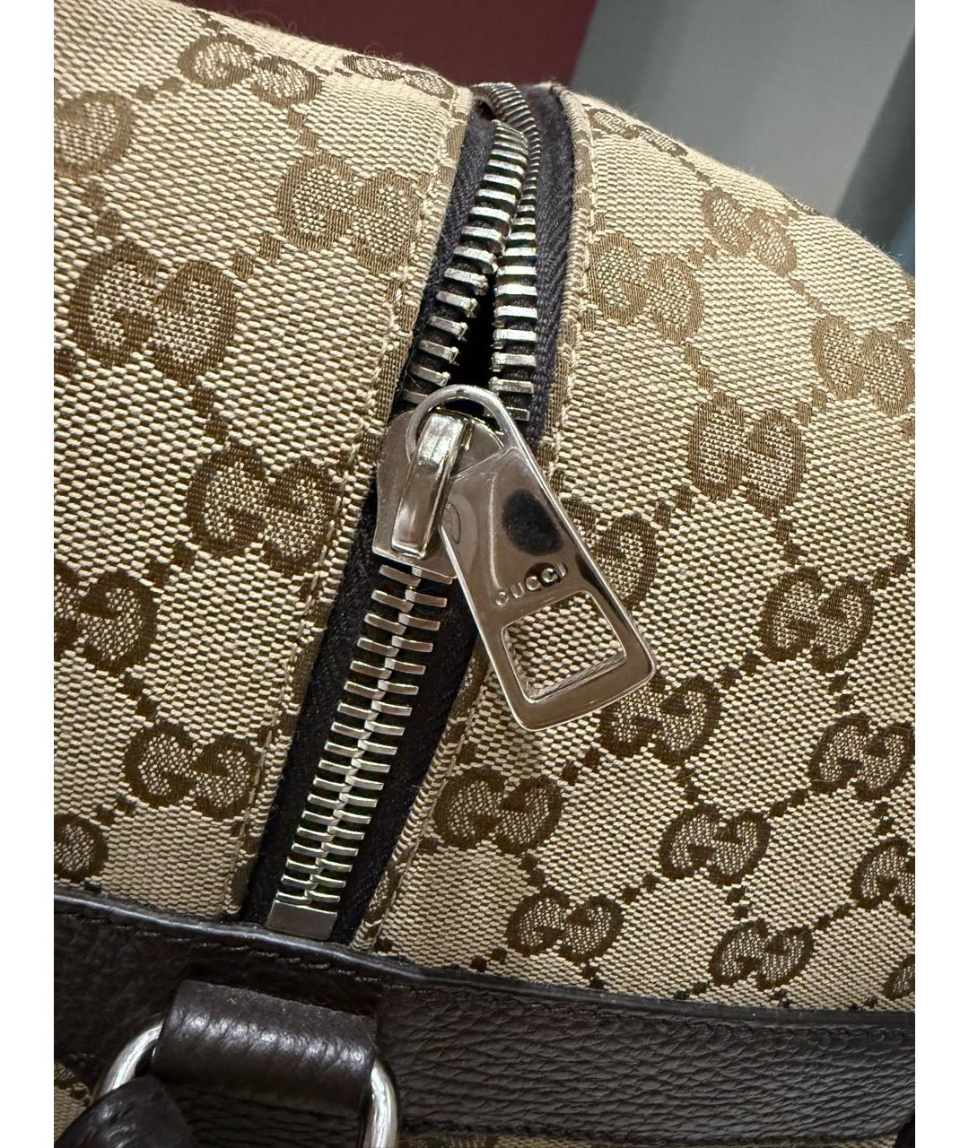 GUCCI Бежевая тканевая дорожная/спортивная сумка, фото 5
