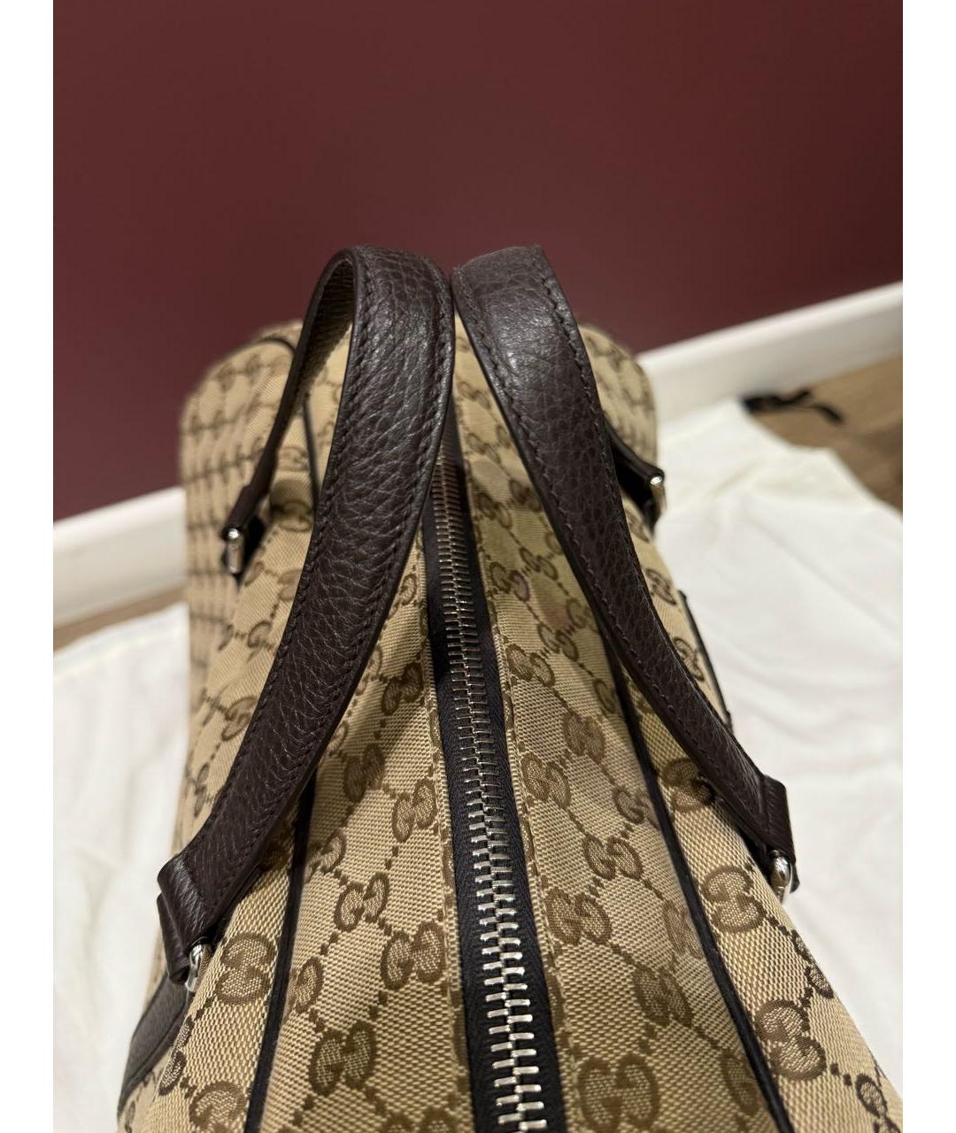 GUCCI Бежевая тканевая дорожная/спортивная сумка, фото 6