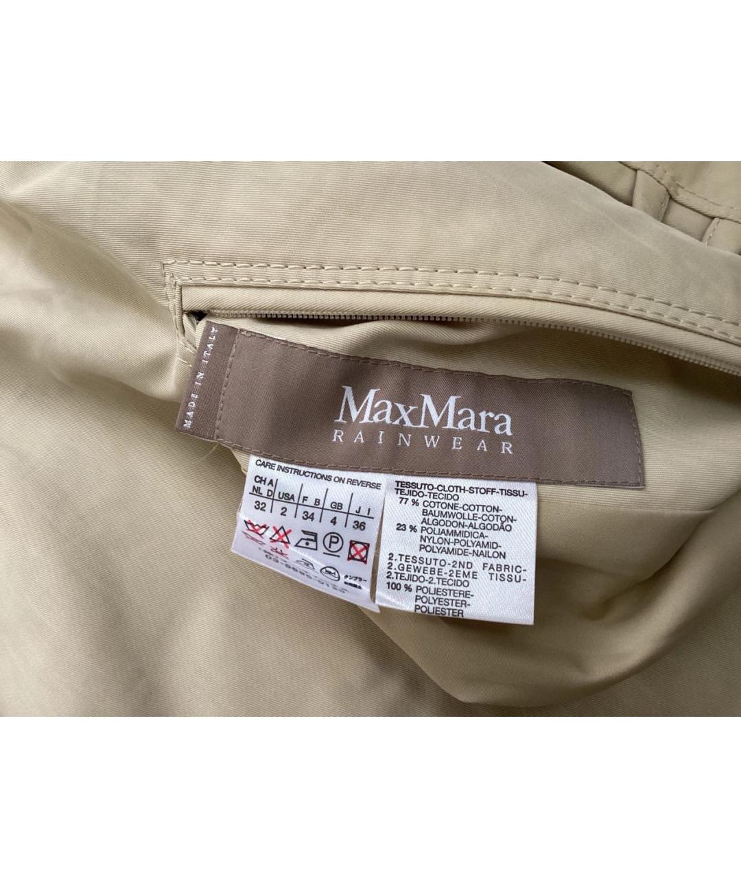 MAX MARA Бежевый полиэстеровый тренч/плащ, фото 6