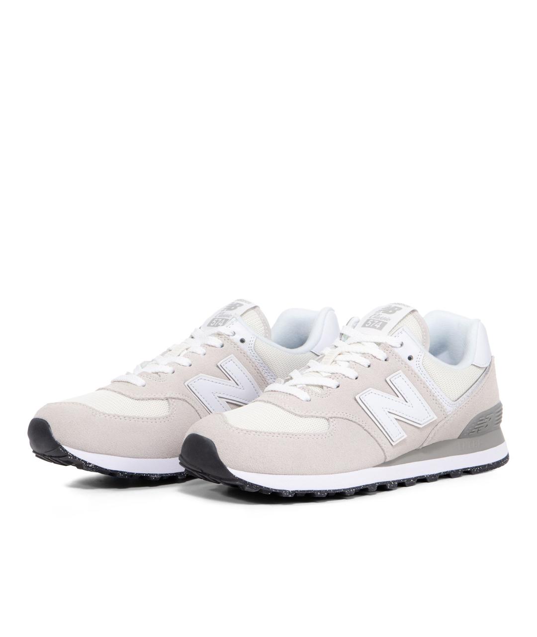 NEW BALANCE Белые замшевые низкие кроссовки / кеды, фото 3