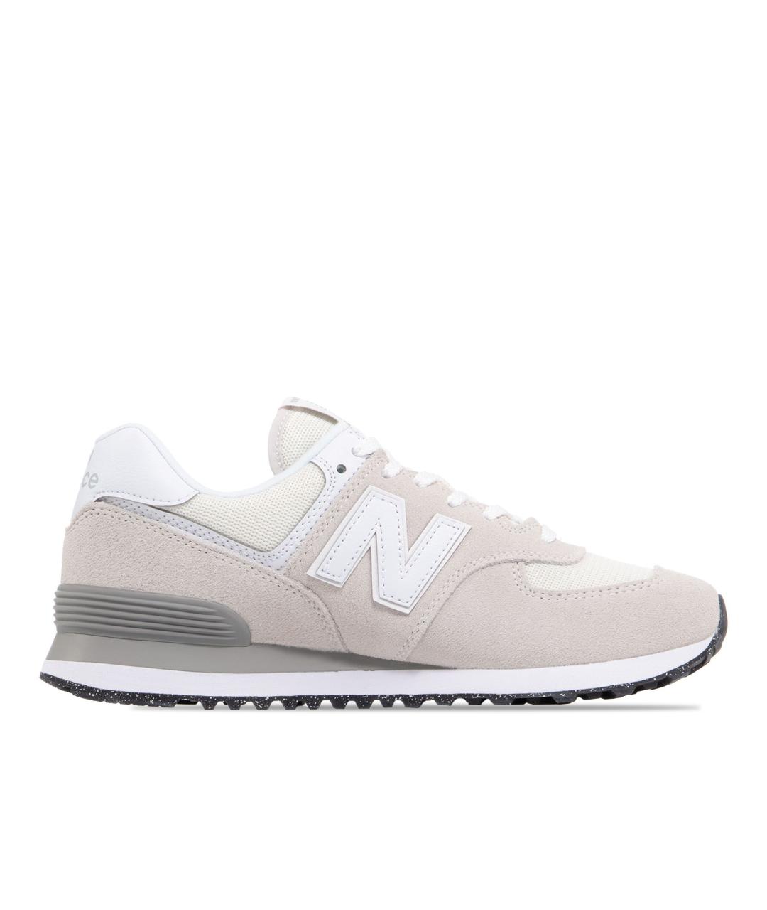 NEW BALANCE Белые замшевые низкие кроссовки / кеды, фото 1