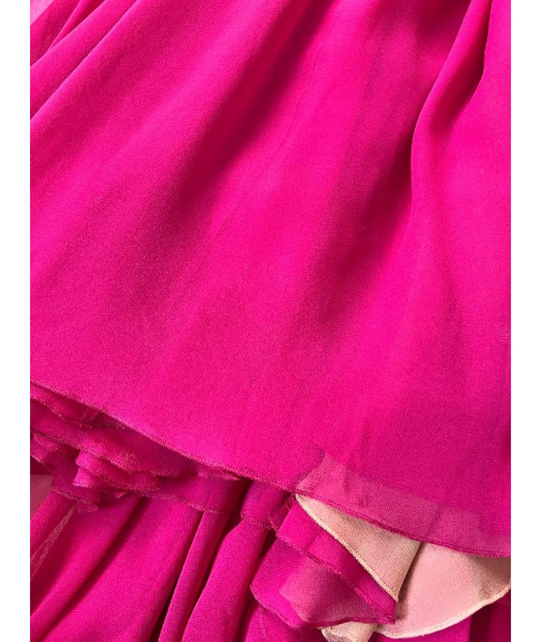 ELIE SAAB Розовое шелковое повседневное платье, фото 4