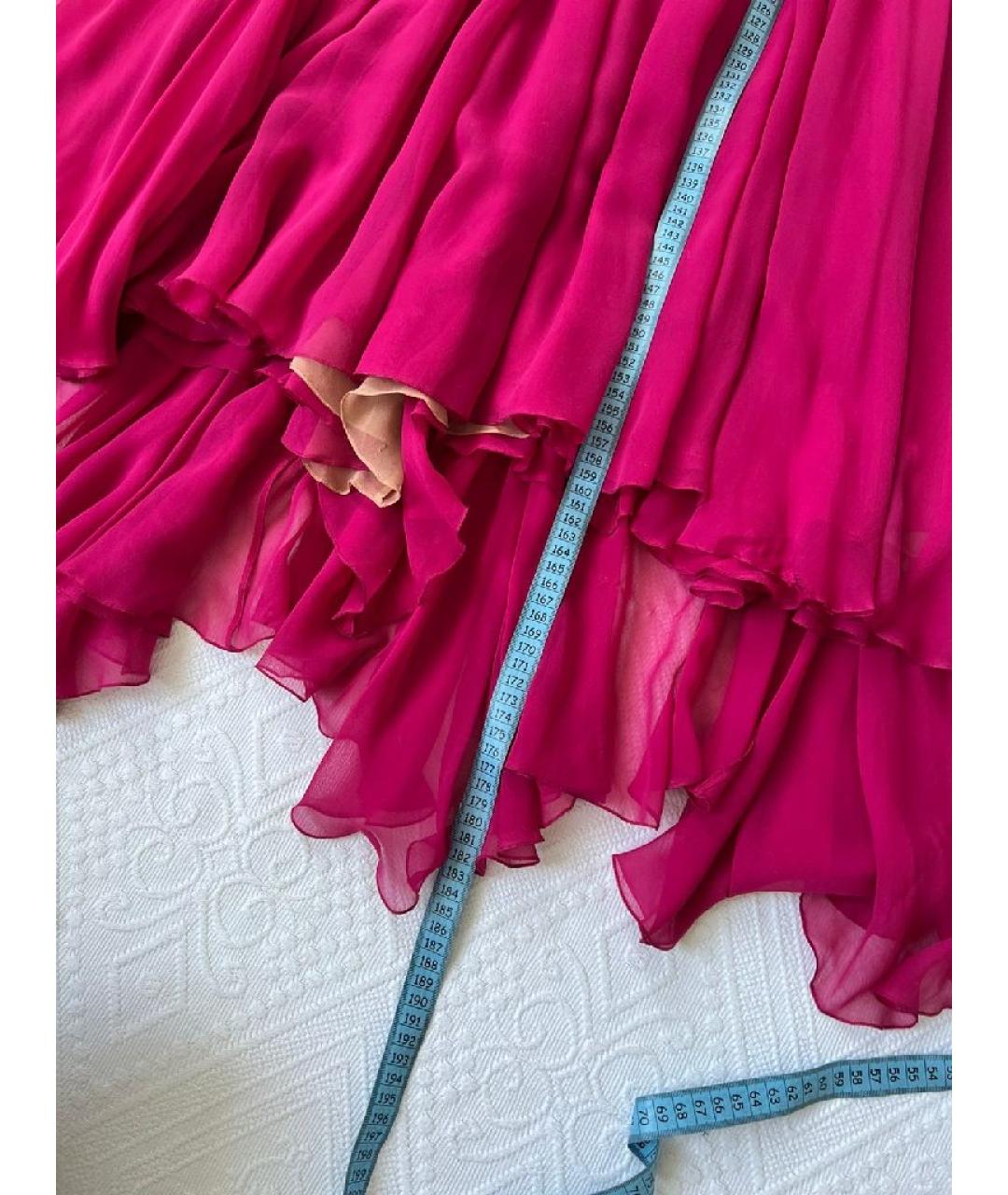 ELIE SAAB Розовое шелковое повседневное платье, фото 7