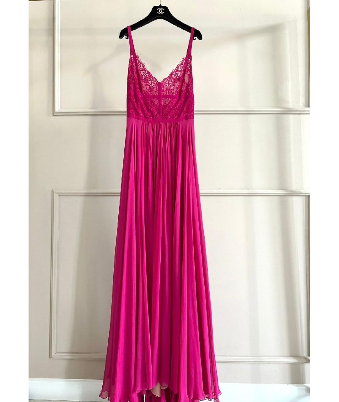 ELIE SAAB Розовое шелковое повседневное платье, фото 10
