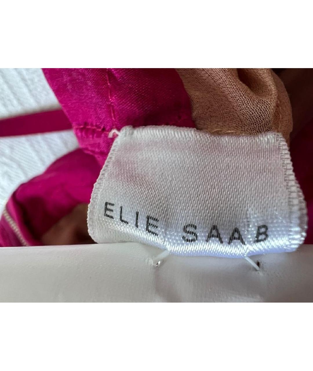 ELIE SAAB Розовое шелковое повседневное платье, фото 9