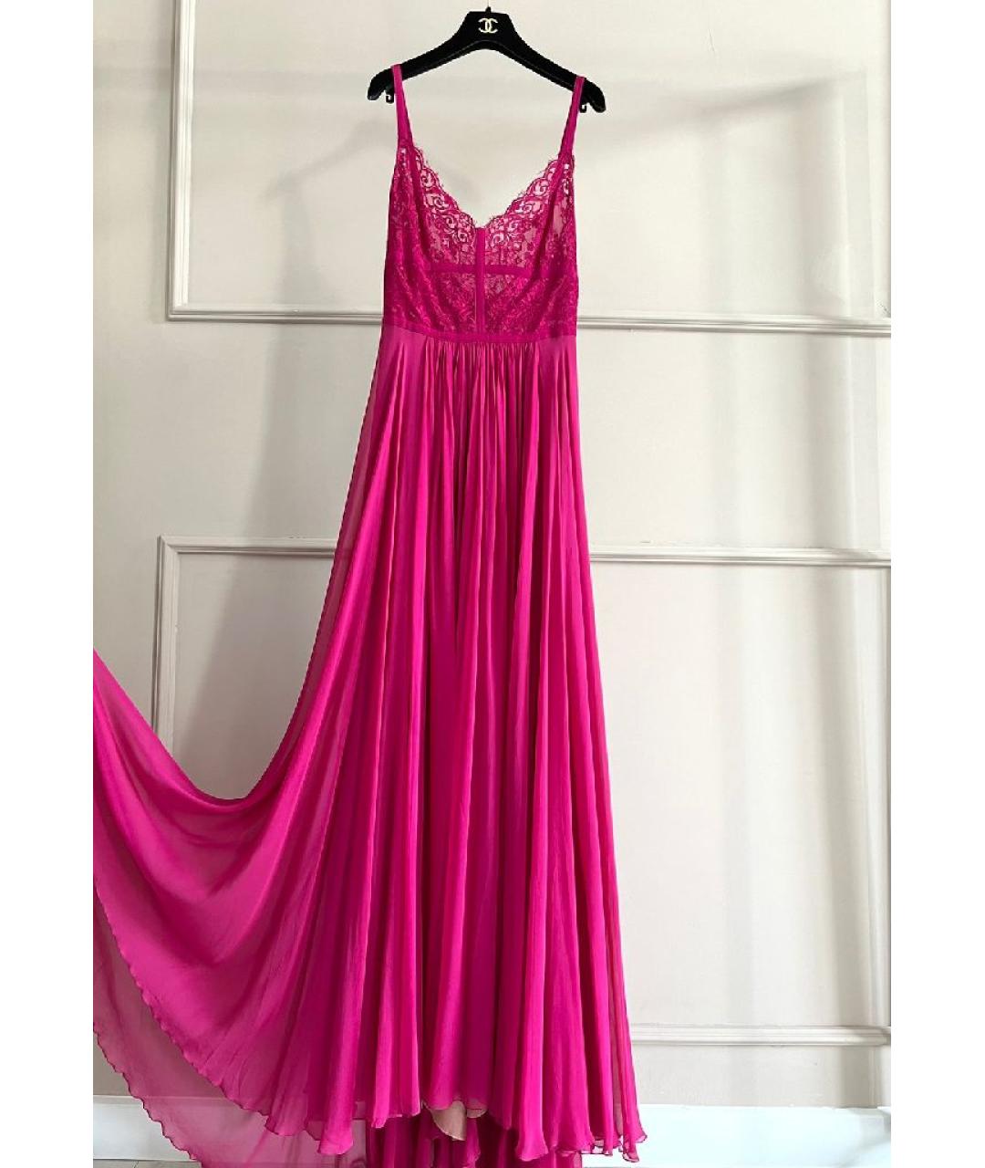 ELIE SAAB Розовое шелковое повседневное платье, фото 2