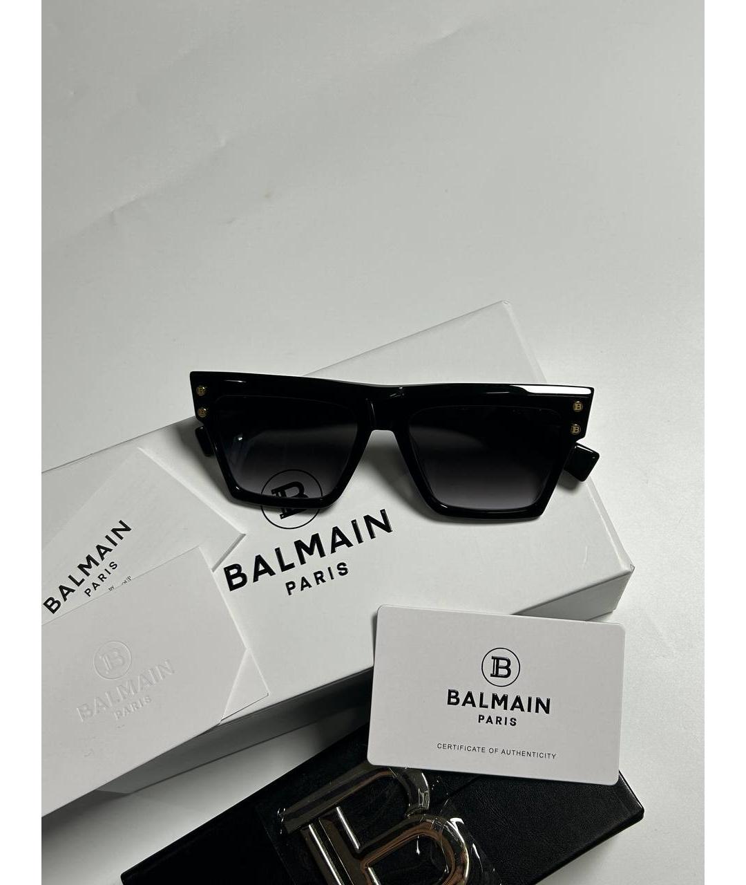 BALMAIN Черные пластиковые солнцезащитные очки, фото 5