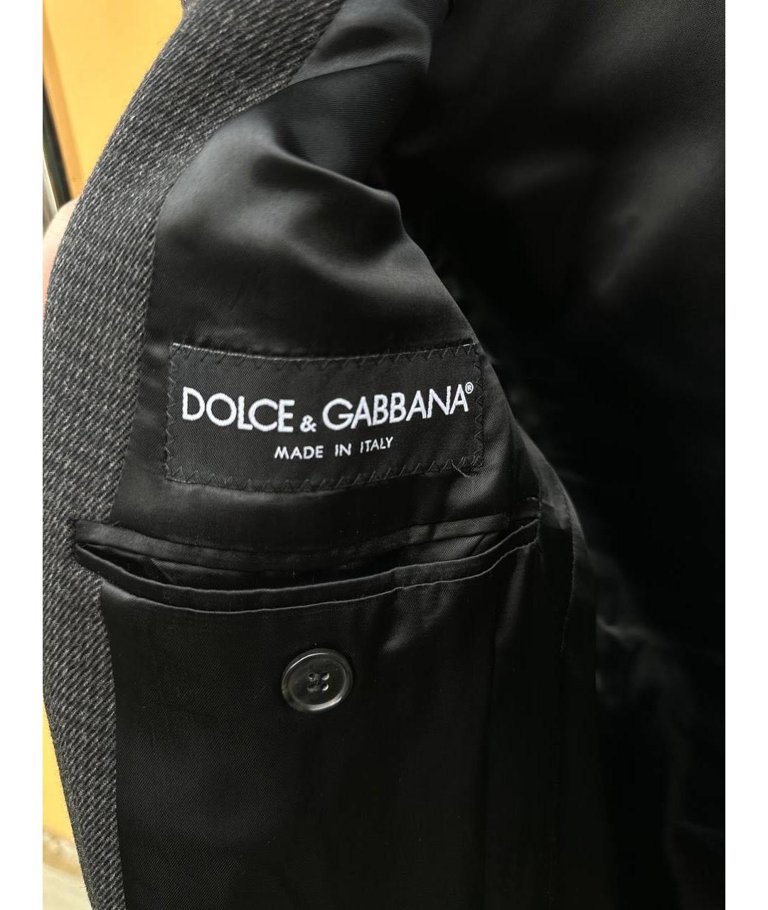 DOLCE&GABBANA Антрацитовое шерстяное пальто, фото 3