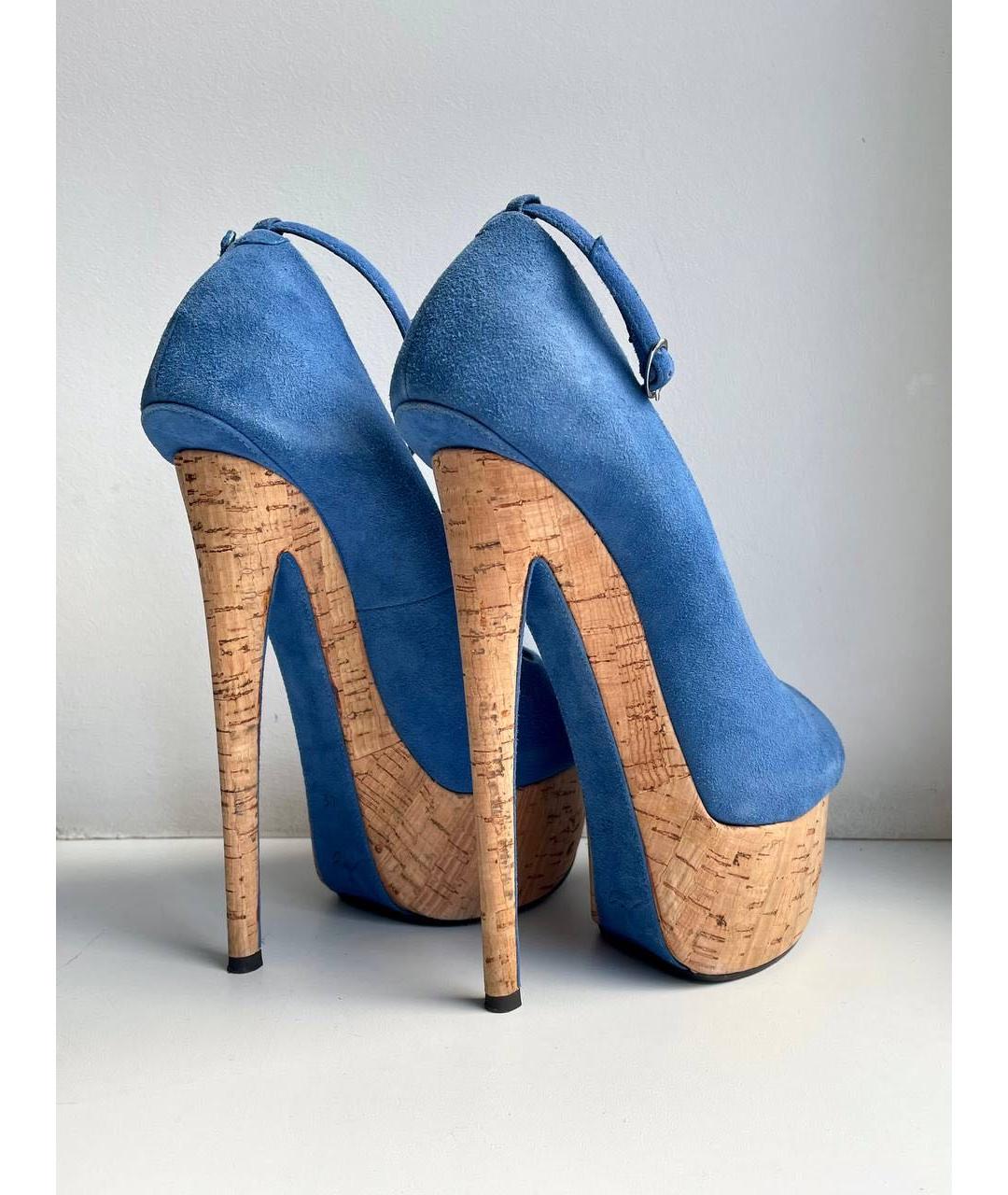 GIUSEPPE ZANOTTI DESIGN Синие замшевые туфли, фото 4