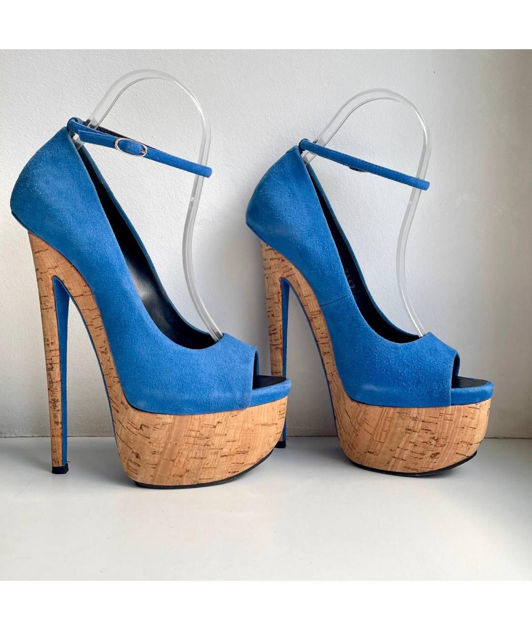 GIUSEPPE ZANOTTI DESIGN Синие замшевые туфли, фото 7