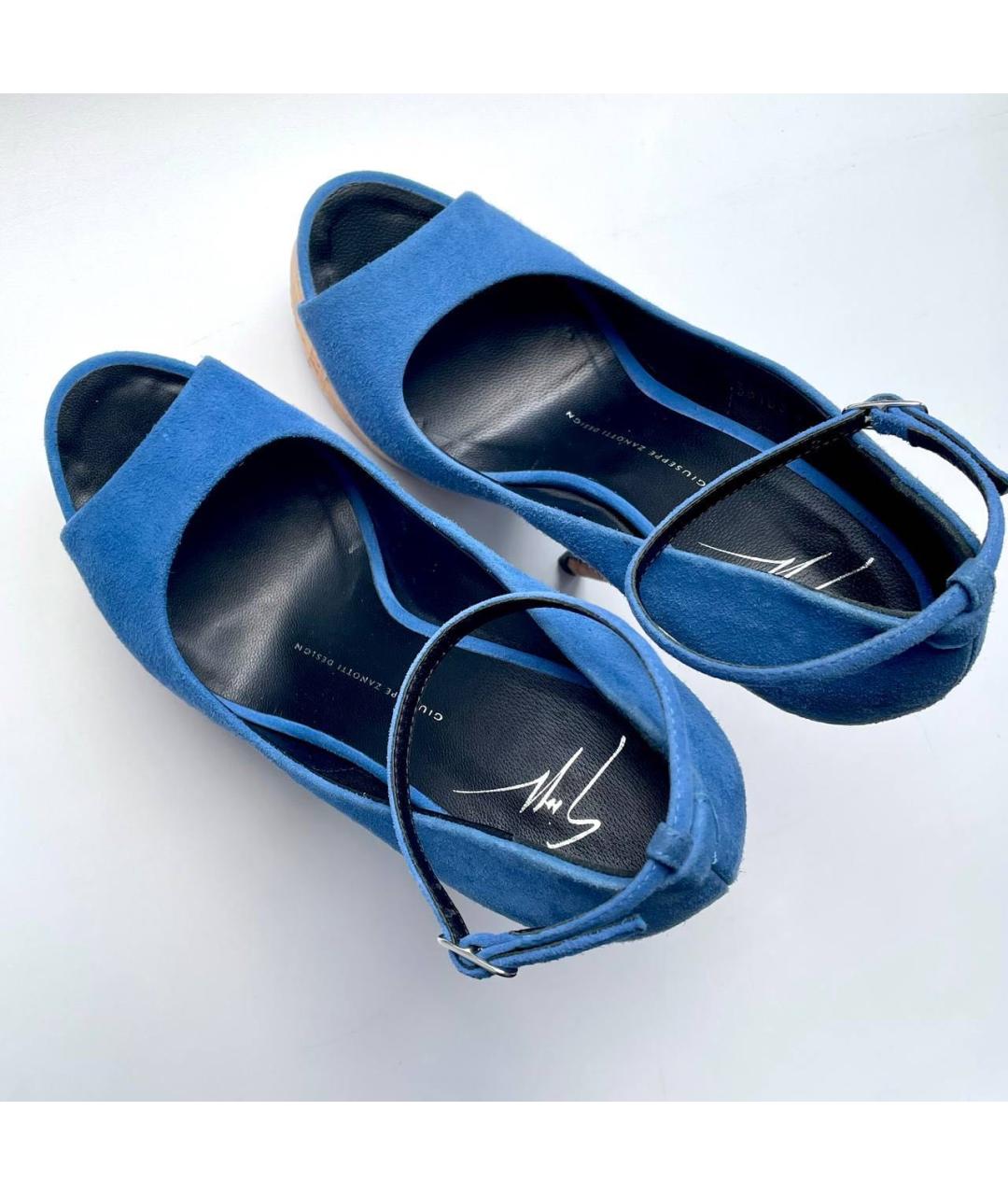 GIUSEPPE ZANOTTI DESIGN Синие замшевые туфли, фото 6