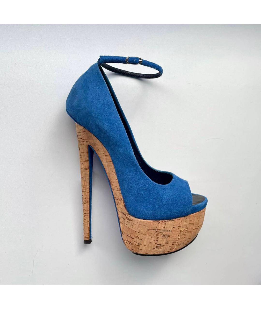 GIUSEPPE ZANOTTI DESIGN Синие замшевые туфли, фото 9