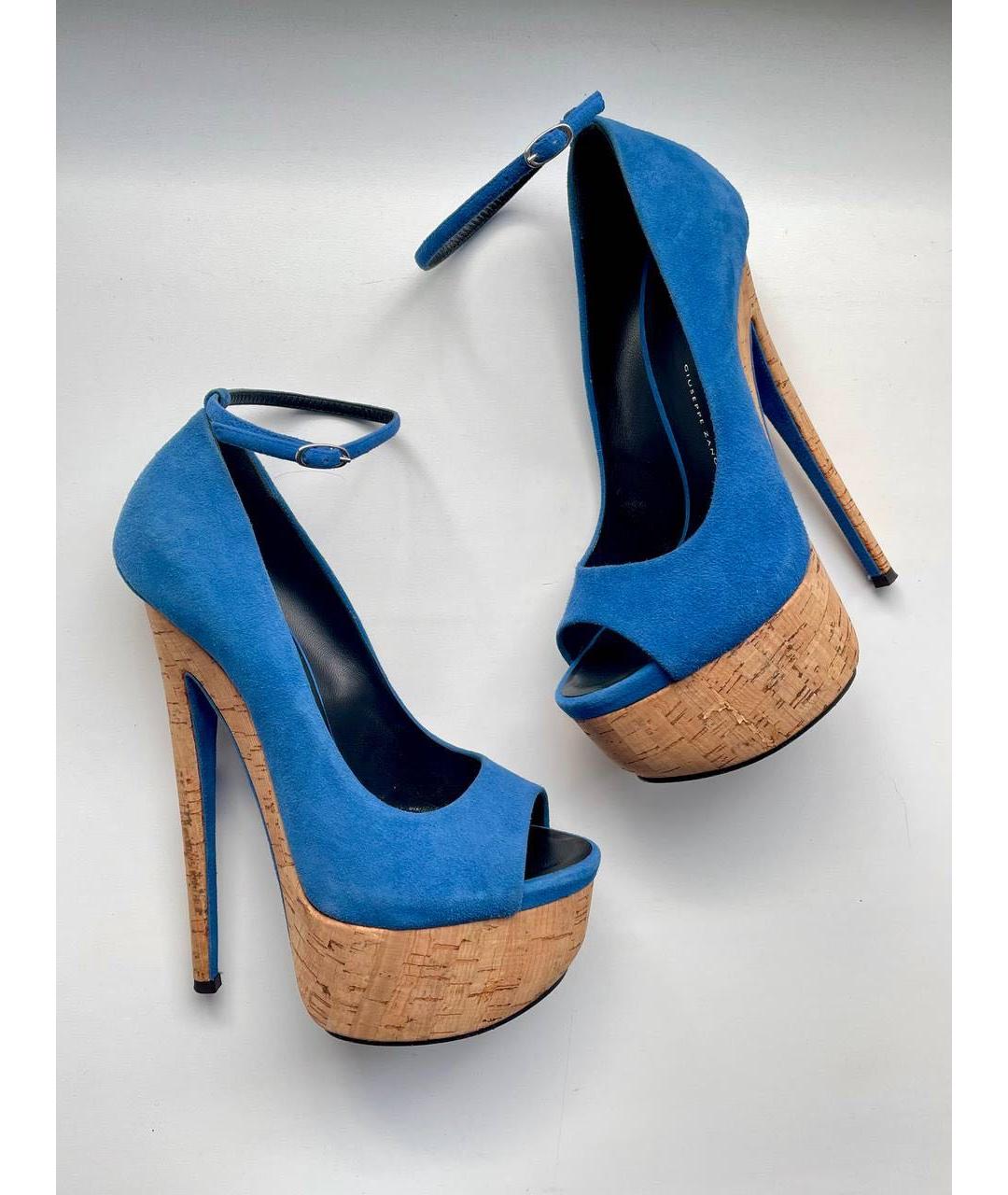 GIUSEPPE ZANOTTI DESIGN Синие замшевые туфли, фото 2