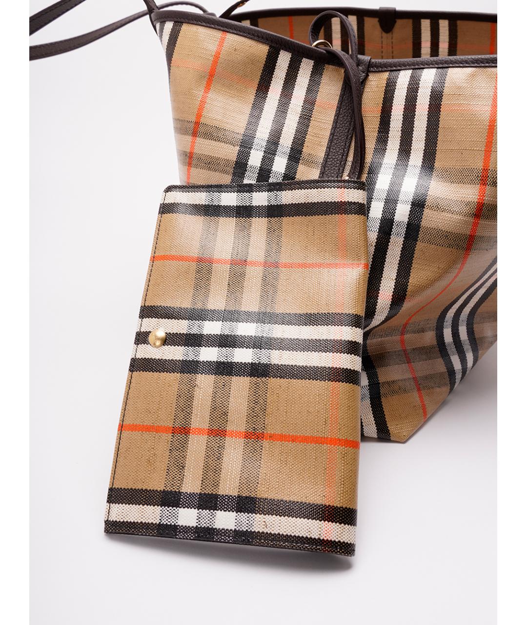 BURBERRY Бежевая хлопковая сумка тоут, фото 5