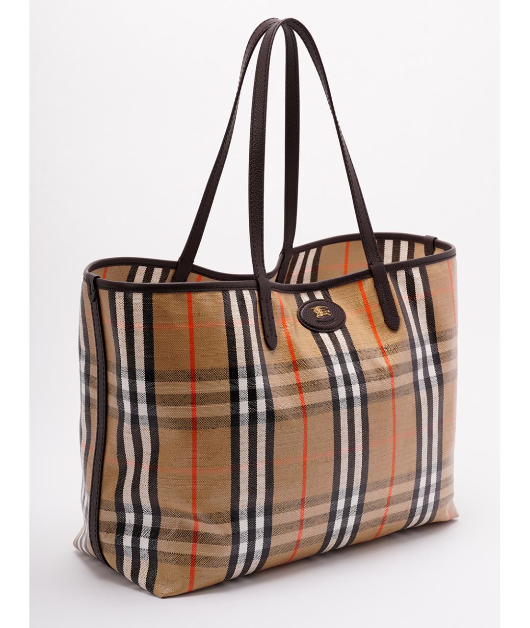 BURBERRY Бежевая хлопковая сумка тоут, фото 3