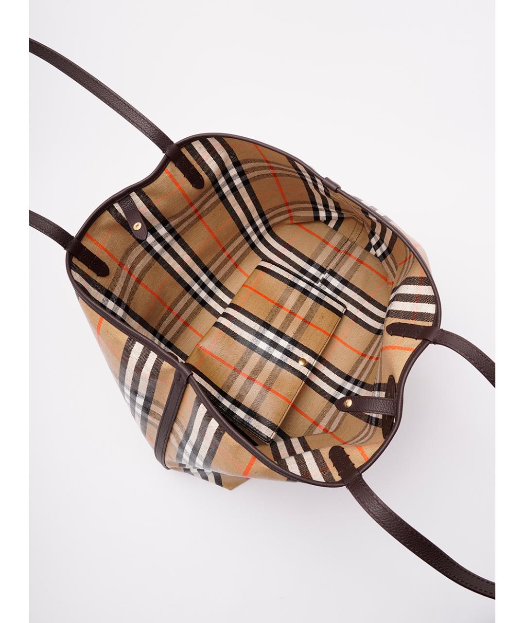 BURBERRY Бежевая хлопковая сумка тоут, фото 4