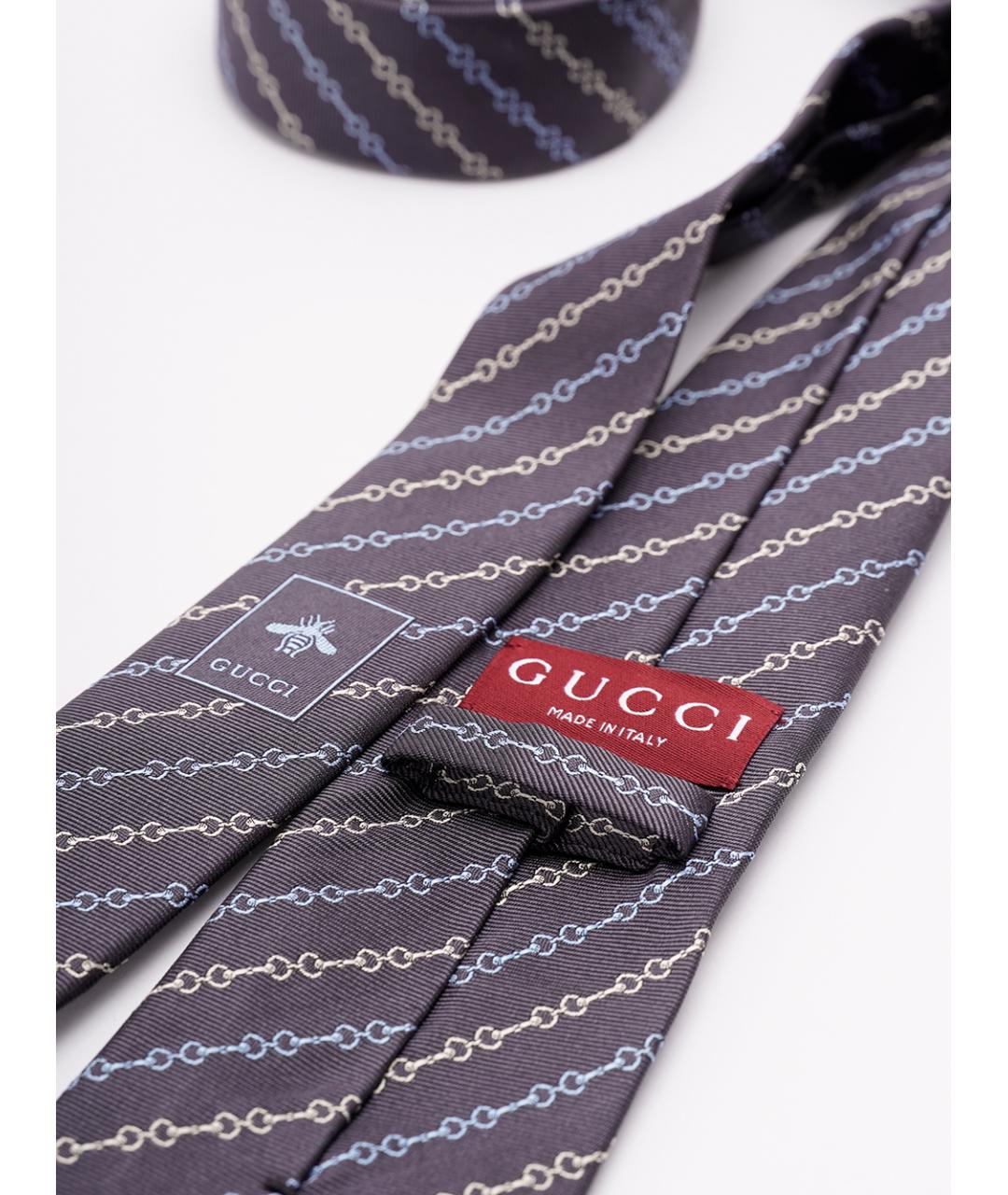 GUCCI Синий шелковый галстук, фото 2