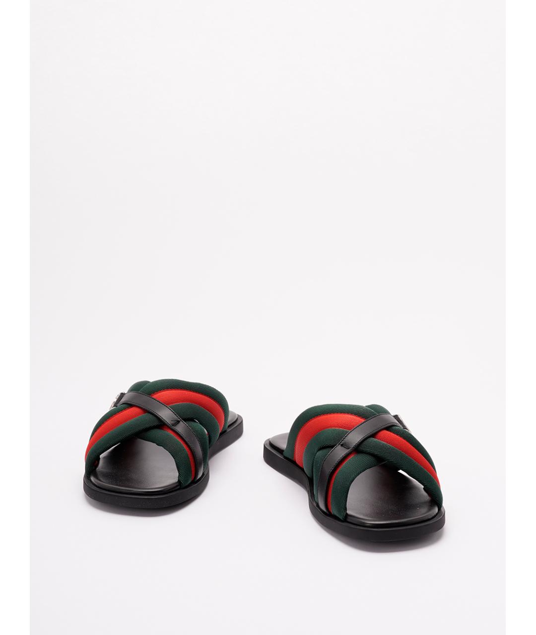 GUCCI Мульти текстильные шлепанцы, фото 2