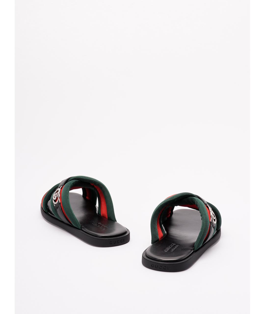 GUCCI Мульти текстильные шлепанцы, фото 3