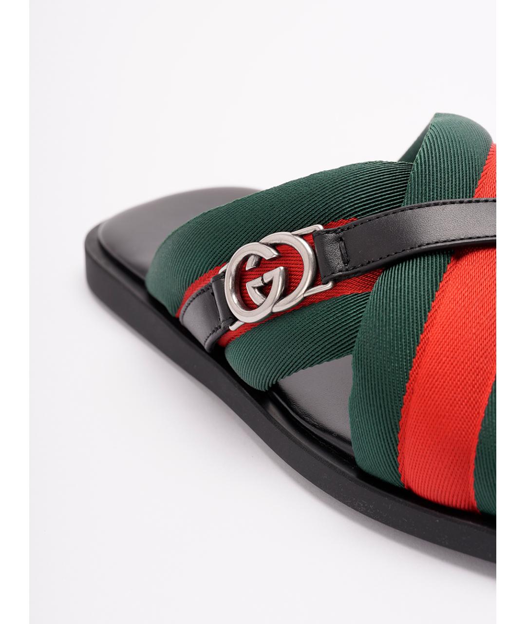 GUCCI Мульти текстильные шлепанцы, фото 5