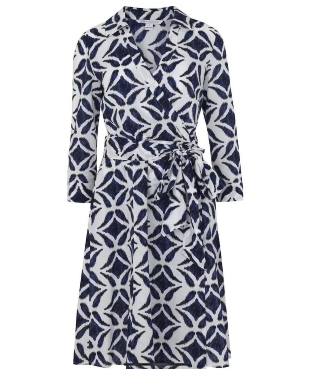DIANE VON FURSTENBERG Синее хлопковое повседневное платье, фото 1