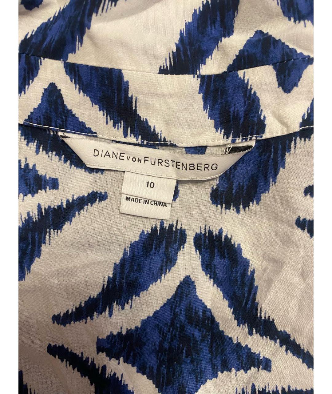 DIANE VON FURSTENBERG Синее хлопковое повседневное платье, фото 3